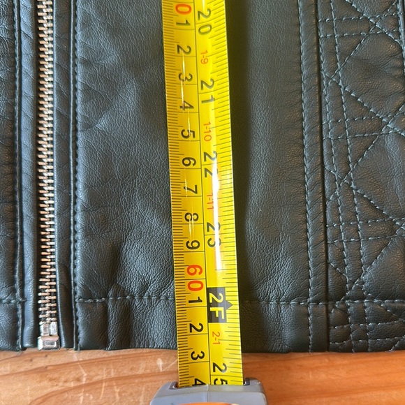 Black Rivet Women’s Faux Green Leather Moto Jacket - Picture 13 of 13